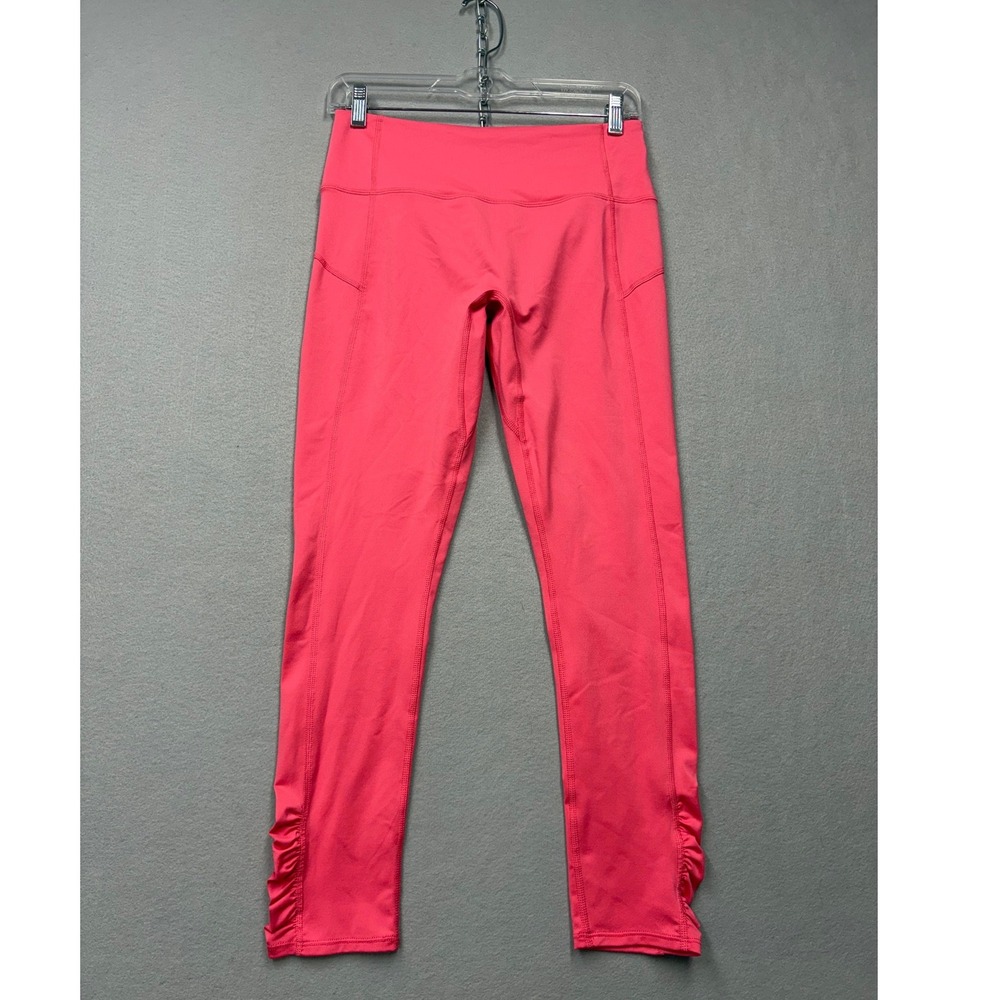 FP Movement Leggings Women M Pink Ruched Ankle Zipper Pocket Athletic Yoga